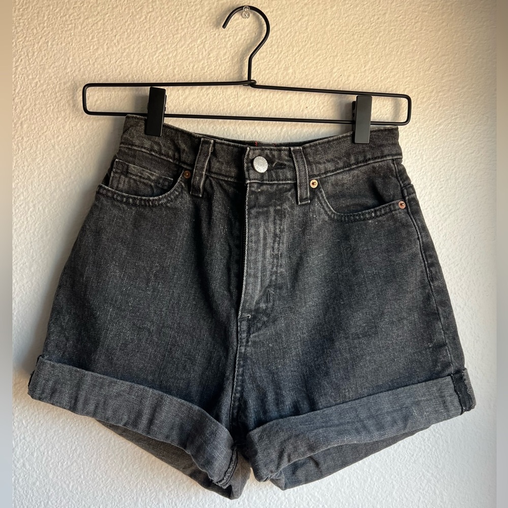UO BDG Black Denim High-waisted Mom Shorts